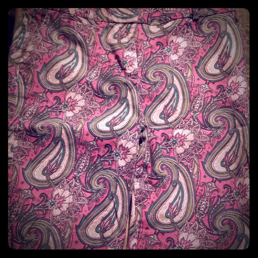Talbots pink paisley trouser shorts